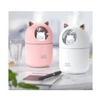 Teknocan Oto ve Ev Kedi Karakterli Rgb Ledli Hava Nemlendirici Buhar Makinesi Pembe