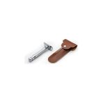 Teknocan Tıraş Bıçağı Seyahat Kılıfı, Çift Taraflı Deri Koruma, Çıtçıt Kapaklı Emniyetli Taşıma (Kahverengi) - 001-Renkli