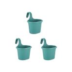 Teknocan Tom1 Askılı Balkon Saksıları, 22,2 Cm, 3 Litre, 3 Adet Yeşil
