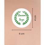 Teknocan Yeşil Renkli Zemzem Suyu Etiketi Hediye Kabe Mekke Medine Yuvarlak Mat Çıkartma 4 cm 40 Adet - Option-1 - -50 C