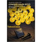 TeknoClass 20 Led 3 Metre Güneş Enerjili Japon Feneri Görünümlü 8 Mod Led Bahçe Teras Balkon Ağaç Solar Aydınlatma
