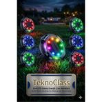 TeknoClass Güneş Enerjili 8+4 LED'li Bahçe Çimine Balkon Yol üstüne Kazıklı Dekor Aydınlatma Işık 4 ADET