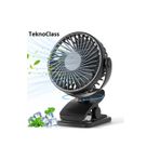 TeknoClass Masaüstü Şarjlı Klipsli 360 Derece Dönen Portatif Fan Vantilatör Şarjlı Klipsli Soğutucu Fan