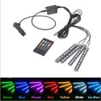 TeknoClub Araç Içi Ayak Altı Sese Vve Müziğe Duyarlı Rgb 12 Led Kumandalı -Çakmak Girişli - 2 Lİ MÜZİĞE DUYARLI ÇAKMAKLI GİRİŞLİ