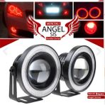 TeknoClub Daewoo Araçlar Için Uyumlu Universal Mercekli LED Angel Sis Farı 89 mm - RENK - Kırmızı