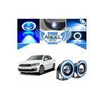 TEKNOCLUB Saab Araçlar İçin Uyumlu Universal Mercekli Led Angel Sis Farı 89mm Buz Mavi Renk