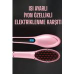 teknodayım Fön Tarağı Saç Düzleştirici Sıkı Dişli Isı Ayarlı Elektriklenme Karşıtı