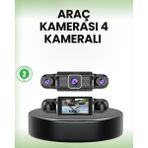 Teknodayım Gps’li 4 Kameralı Araç Iç Dış Kayıt Sistemi 1080P Wifi Destekli - 1BW-Beyaz