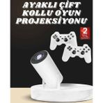 Teknodayım Projeksiyon Cihazı Video Oyun Konsolu Projektör Taşınabilir Ayaklı Çift Kollu 4K Çözünürl