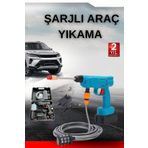 teknodayım Şarjlı Oto Yıkama, Bahçe Sulama Tabancası Makinesi Yüksek Basınçlı