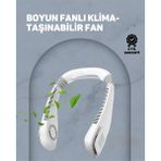 Teknodayım USB Şarjlı Giyilebilir Fan | 5 Kademeli Rüzgar Hızı, Sessiz Turbo Soğutma, 360° Hava Sirküla - Çok Renkli