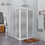 Teknoduş Beyaz Kare Plastik Mika Duşakabin 90x90 H:180