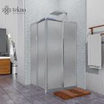 Teknoduş Gümüş Kare Plastik Mika Duşakabin 120x120 H:180