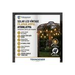 TeknoEser 10 lu Solar Güneş Enerjili Vintage Filaman Ampul Işık Zinciri Bahçe Balkon Aydınlatması 8 Modlu Dış Mekan Süsleme Lambası