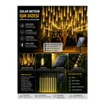 TeknoEser Solar Meteor Yağmur Işık Dizisi 288 LED 8 Çubuklu 4 Metre IP65 Su Geçirmez Bahçe Balkon Dış Mekan Süsleme Işığı