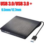 Teknofaji Harici DVD Rw External USB 3.0 Slim Harici Tak Çalıştır CD DVD Sürücü Okuyucu Optik Okuyucu - Siyah