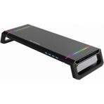 TeknoFaji •ışıklı Katlanabilir Yükseklik Ayarlı Monitör Standı Klavye Mouse Depolama 4 USB Hub Rgb - Siyah
