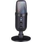 Teknofaji Profesyonel Kardioid Rgb Işık Oyuncu Stüdyo Kayıt Kablolu Podcast Mikrofonu USB Mikrofon - Siyah