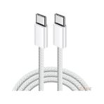 Teknofone 60W Apple iPhone Uyumlu 17 / 17 Pro / 17 Air / 17 Pro Max 15 - 16 - Pro - Pro Max Hasır 1 Metre Hızlı Şarj Kablosu Type-C To Type-C - Beyaz