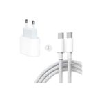 Teknofone iPhone 15/16/ 17 Pro Pro Max Serisi Uyumlu 35 Watt Hızlı Şarj Aleti Seti Adaptör + Type-C PD Kablo, Örgü Tasarım - 35W GaN White