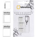 Teknofone Nano ve Micro Sim Kart Adaptörü Simkart Büyütme Aparatı Set