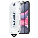 Teknoft iPhone 11 İçin Kolay Kurulum Kitli Takılırken Camın Altında Kesinlikle Toz Bırakmayan Ekstra Güçlendirilmiş Tam Koruma Sağlayan Pürüzsüz Lazer Kesim Premium Ekran Koruyucu Kırılmaz Cam