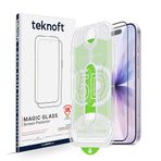 Teknoft iPhone 17 için Kolay Kurulum Kitli Takılırken Camın Altında Kesinlikle Toz Bırakmayan Ekstra Güçlendirilmiş Tam Koruma Sağlayan Pürüzsüz Lazer Kesim Premium Ekran Koruyucu Kırılmaz Cam