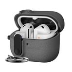 Teknoft Samsung Galaxy Buds 3 Pro, Buds 3 ve Buds 3 FE ile Uyumlu Mandallı Kapak Kilit Sistemli Kumlanmış Mat Dokulu Darbelere Dayanıklı Hibrit Kılıf (Gri, Galaxy Buds 3 Pro/3/3 FE)