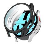 Teknoft Samsung Galaxy Watch 6 44mm İçin Saati Tam Saran TPU Ekran Koruyuculu Çizilme ve Darbelere Karşı Koruma Sağlayan Dokunmatik Etkilemeyen Silikon Kılıf (Siyah, Galaxy Watch 6 44mm)