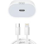 Teknohane 25W Usb-C Hızlı Şarj Adaptörü Iphone 11-12-13 Iphone 14 Iphone Set Adaptör Lightning Kablo - Beyaz