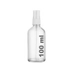 TeknoKapsül 100 ml Kapaklı Beyaz Sprey Şeffaf 100 cc Fısfıs Kolonya Dezenfektan Şeffaf Cam Şişe 2 Adet (Şeffaf