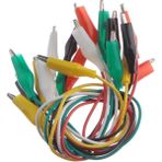 TeknoKapsül 10’lu Krokodil Test Kablosu Seti, Renkli Timsah Kelepçeli Multimetre Bağlantı Kabloları, Çıkarılabilir, Pvc Kaplama, Elektronik Devre Testi, Multimetre, Motor ve Pil Bağlantısı Için 0,5 Metre - Option-1