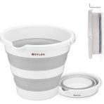 TeknoKapsül 12 Litre Katlanabilir Kova - Akordiyon Katlanır Kova - Araba Kovası - Gri - 32.5 x 27.5 x 6 cm - Pp - 32,5 x 27,5 x 6 cm