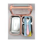 TeknoKapsül 1200 ml Iki Kat Üç Bölme Paslanmaz Çelik Bento Lunch Box Yeni Nesil Sefer Tası Çelik Kaşıklı -22FF1