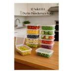 TeknoKapsül 12’li Derin Dondurucu Saklama Kabı & Organizeri 1 Lt 12,5X19,5X5,5 cm