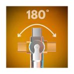 TeknoKapsül 1560 USB To Type C Hızlı Şarj Data Kablosu Çevirici Dönüştürücü Adaptör 180° Döner 120W / 6A Süper