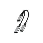 TeknoKapsül 3.0A Type-C/type-C/type-C Dönüştürücü Kulaklık Şarj Dönüştürücü Hasır Kablolu (DT40T-TT | Typec)