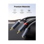 TeknoKapsül 3.5 mm Girişi Aux To 2 Rca Ses Aktarma Kablosu 1 Metre - 0 - Siyah
