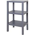 TeknoKapsül 3 Katlı Köşe Rafı | Banyo, Mutfak ve Kiler Için Yer Tasarruflu Organizer | Çok Amaçlı Plastik Raf | 3 Farklı Renk Seçeneği (38X29X74CM) (Gri) - Option-1 - Adaçayı Yeşili