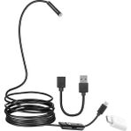 TeknoKapsül 3ın1 (Micro Usb+Type C+Usb A) Android Uyumlu 8 mm Işikli 5 Metre Endoskop Yilan Kamera