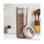 TeknoKapsül 3'lü Çevir Aç Kapak Kavanoz Plastik Saklama Kabı Seti, Büyük, Orta, Küçük, 3 Boy (Bej) - 1/100 Toz Ceviz
