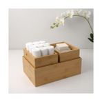 TeknoKapsül 3'lü Modüler Bambu Organizer Set - Üst Üste Geçebilen Çok Amaçlı Çekmece Içi ve Masaüstü Düzenleyici Kutu - Banyo, Mutfak ve Ofis Için Ahşap Saklama Seti - 001-Renkli - Option-1