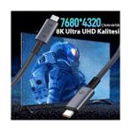TeknoKapsül 40GBPS 240W 4.0 Thunderbolt Type-C To Type-C Şarj, Data ve 8k 60Hz Görüntü Aktarım Kablosu Tip C 1 Metre ZR852 - Option-1
