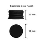 TeknoKapsül 50 cc Siyah Metal Kapaklı Hediyelik Shot Şişesi 50 ml Kolonya Koku Süs Küçük Şeffaf Cam Şişe 6 Adet