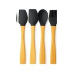 TeknoKapsül 5’li Silikon Spatula Seti Bambu Saplı Mutfak Gereçleri Dayanıklı Yapışmaz Hamur Karıştırıcı Pasta F