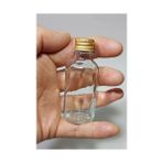 TeknoKapsül 6 Adet Şeffaf Cam Shot Şişesi Sızdırmaz Metal Kapaklı Kolonya Koku Süs Çok Amaçlı Şişe 30ML