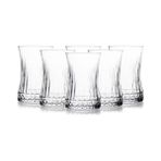 TeknoKapsül 6’lı Kristal Desenli Cam Çay Bardağı Seti – 160 ml Ince Belli Modern Tasarım – Dayanıklı Cam Bardak – Şık ve Zarif Sunum Için Çay ve Kahve Bardağı - Option-1 - 0 - Siyah