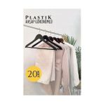 TeknoKapsül Ahşap Görünüm Plastik Askı 20 Adet Siyah 720520 - Siyah
