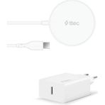 TeknoKapsül Aircharger M+ Magsafe Uyumlu Kablosuz Şarj Aleti Pd 20W Seyahat Şarj Aleti Beyaz
