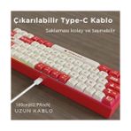 TeknoKapsül Ajazz AK680 65% Kablolu Hotswap Mekanik Oyun Klavyesi,68 Tuşlu Taşınabilir Anti-Ghosting Klavye,gökkuşağı Arkadan Aydınlatmalı Programlanabilir,ergonomik,kahverengi Kırmızı Beyaz, Anahtar-Mavi - Option-1 - 001-Renkli